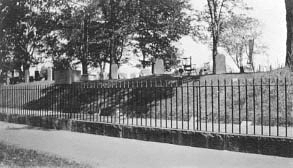 View of a cemetery after the Great Salem Fire