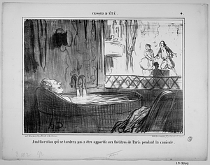 Amélioration qui ne tardera pas a être apportée aux théâtres de Paris pendant la canicule.