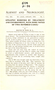 Epilepsy modified by treatment and environment, with some notes of two hundred cases