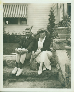 Booth Tarkington and his wife, Kennebunk, Maine, undated