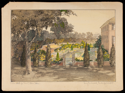 Garden sketch for Mrs. C. Oliver Iselin, Loring Underwood, landscape architect, location unknown