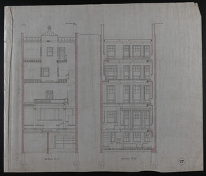Section "A-A" and Section "B-B," House for James Means, Esq., Bay State Road, Boston, undated