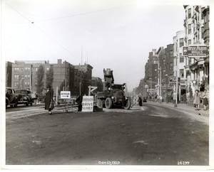 Track removal work on Huntington Avenue, Boston, Mass., Oct. 13, 1939