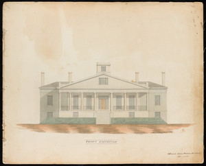Front elevation of the William Wilkins Warren House, Arlington, Mass., 1840