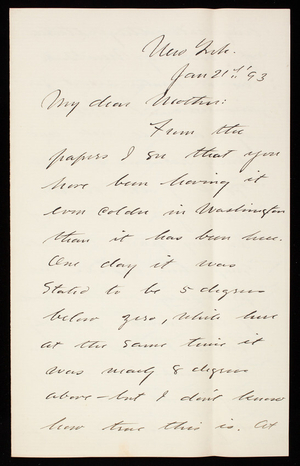 Thomas Lincoln Casey, Jr. to Emma Weir Casey, January 21, 1893