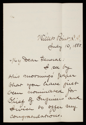 Charles S. Riche to Thomas Lincoln Casey, July 10, 1888
