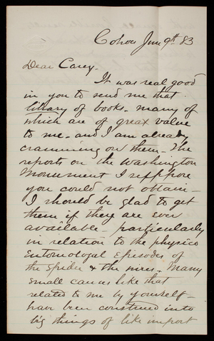 Robert W. Weir to Thomas Lincoln Casey, June 9, 1883