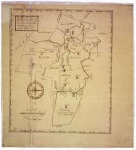 Manuscript plan of the town of Holliston, 12 February 1793