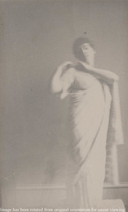 Elizabeth Greely Merrill [Mrs. F. D. Millett], standing, in Roman costume