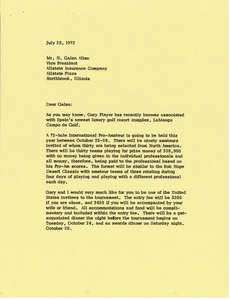 Letter from Mark H. McCormack to H. Galen Allen