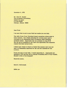 Letter from Mark H. McCormack to Fred W. Heckel