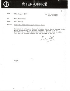 Memorandum from Phil Pilley to Mark H. McCormack