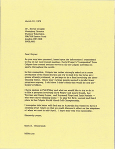 Letter from Mark H. McCormack to Bryan Cowgill