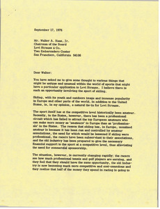 Letter from Mark H. McCormack to Walter A. Haas