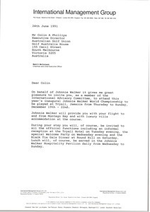 Letter from Mark H. McCormack to Colin A. Phillips