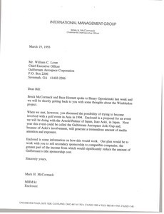 Letter from Mark H. McCormack to William C. Lowe