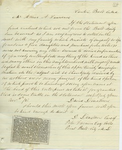 Letter from David Dinsmore to Amos Adams Lawrence