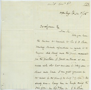 Letter from E. F. Burr to Joseph Lyman