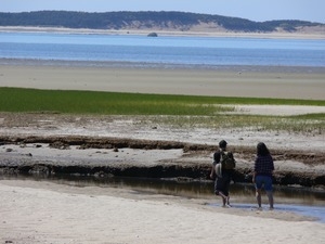 Couple walking by the shore, Wellfleet Bay Wildlife Sanctuary