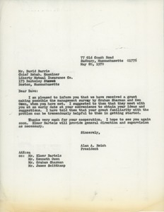 Letter from Alan A. Reich to David Barrie