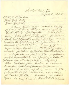 Letter from E. Dickerson to W. E. B. Du Bois
