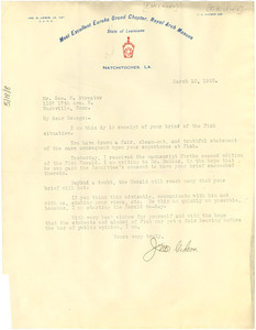 Letter from John G. Lewis to George W. Streator