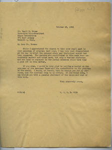 Letter from W. E. B. Du Bois to Diggs Enterprises