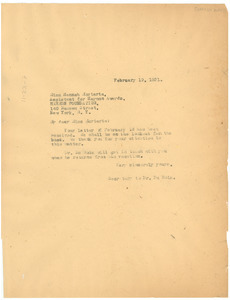 Letter from unidentified correspondent to The Harmon Foundation