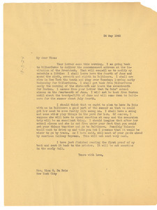Letter from W. E. B. Du Bois to Nina Du Bois