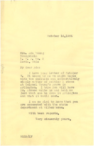 Letter from W. E. B. Du Bois to Ada Young