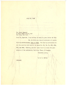 Letter from W. E. B. Du Bois to Harry Haywood