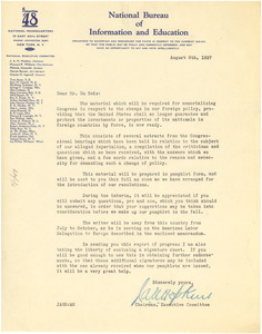 Letter from the Committee of 48 (U.S.), National Bureau of Information and Education to W. E. B. Du Bois