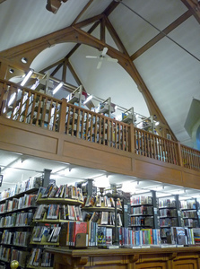 Young Men's Library Association: interior view of book stacks