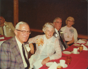Sanford Belden and James Reed with their wives at reunion dinner