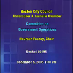 Committee on Government Operations hearing recording, December 8, 2005