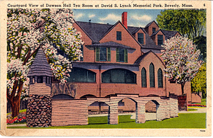 Courtyard view of Dawson Hall Tea Room at David S. Lynch Memorial Park, Beverly, Mass.