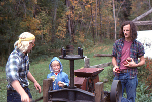 Cider-pressing at October, 1977 Hopkins Forest Harvest Festival.