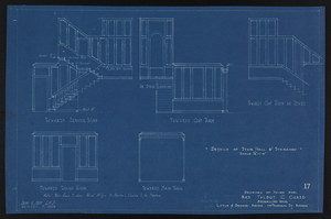 Details of Stair Hall & Staircase, Drawings of House for Mrs. Talbot C. Chase, Brookline, Mass., Sept. 6, 1929 and October 7, 1929