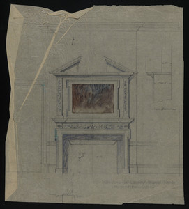 Inch Scale of Library toward Mantel, House of Francis Shaw, undated