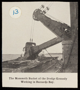 The dredger Kennedy digs at Buzzards Bay