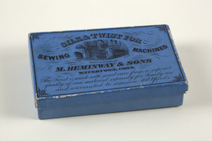 Box for Silk & Twist for Sewing Machines, manufactured by M. Heminway & Sons, Watertown, Connecticut, undated