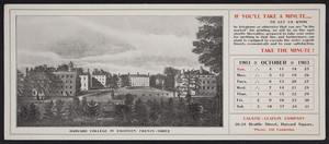 Trade card for the Caustic-Claflin Company, 26-28 Brattle Street, Harvard Square, Cambridge, Mass., October 1903