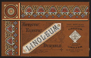 Trade card for F. Walton's Patents. Linoleum, location unknown, undated