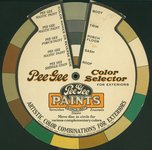 Pee Gee color selector for exteriors, Pee Gee Paints, Peaslee-Gaulbert Co., Inc., Louisville, Kentucky
