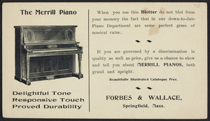 Trade card for The Merrill Piano, Boston, Mass., undated