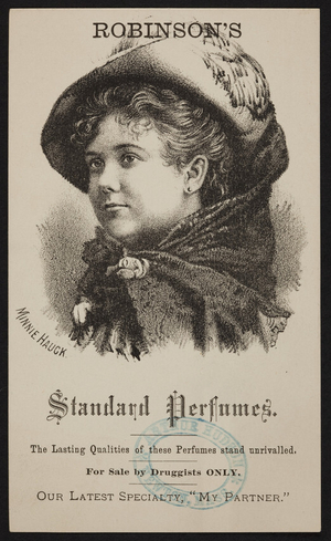 Trade card for Robinson's Standard Perfumes, location unknown, undated