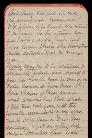 Thomas Lincoln Casey Notebook, April 1890-June 1890, 35, [illegible] Casey stopped in and