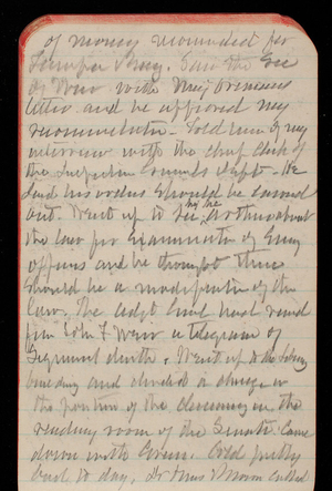 Thomas Lincoln Casey Notebook, October 1891-December 1891, 41, of money [illegible] for