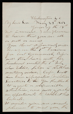 Thomas Lincoln Casey to General Silas Casey, May 29, 1863