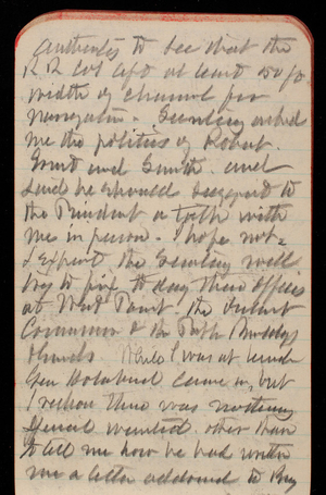 Thomas Lincoln Casey Notebook, July 1889-September 1889, 15, authority to see that the RR